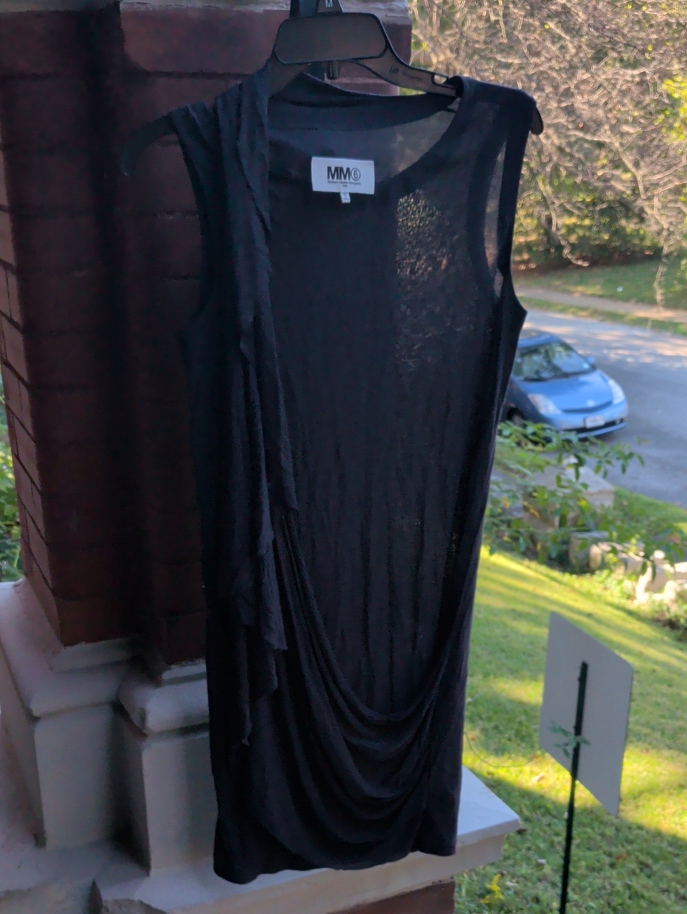 Maison Martin Margiela Black Draped Maxi Dress Size Small Like New